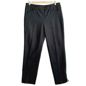 TALBOTS Crop Lace-Up Bottom Cropped Pants Navy Sz 6